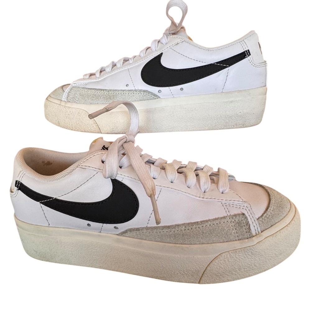 Nike Blazer Low Platform Sneakers W 7 White Black Clean Girl Classic